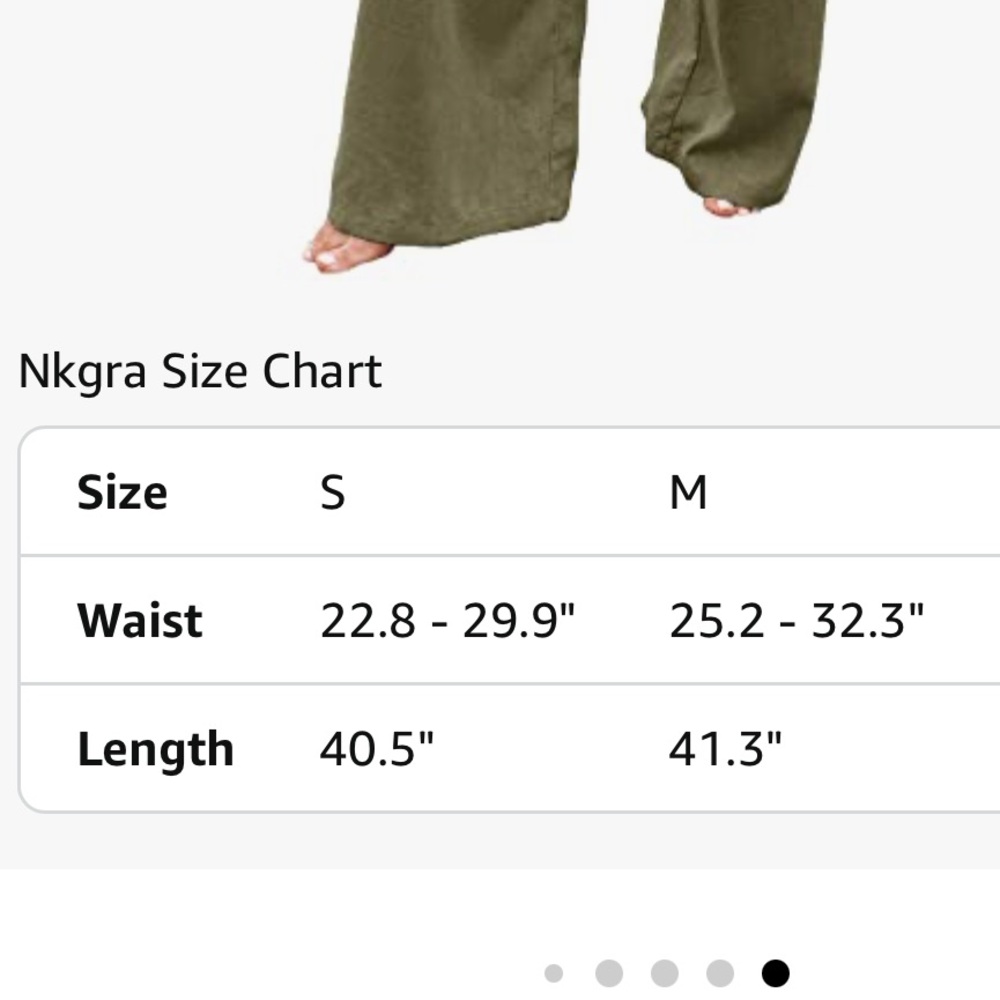 Women's Green Wide-Leg Pants Pull On Elastic Waistband Pockets Linen Polyester M - Picture 12 of 12
